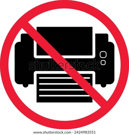 No Printing Prohibition Sign Symbol