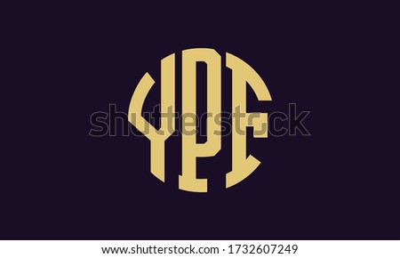 YPF Circle Emblem Abstract Monogram Letter Mark Vector Logo Template