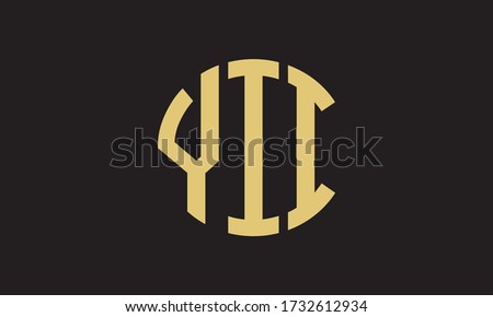 YII Circle Emblem Abstract Monogram Letter Mark Vector Logo Template