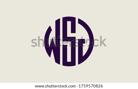 WSJ Circle Emblem Abstract Monogram Letter Mark Vector Logo Template