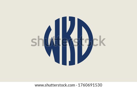 WKD Circle Emblem Abstract Monogram Letter Mark Vector Logo Template