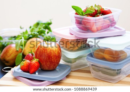 Similar – Image, Stock Photo filled storage jars on the shelf