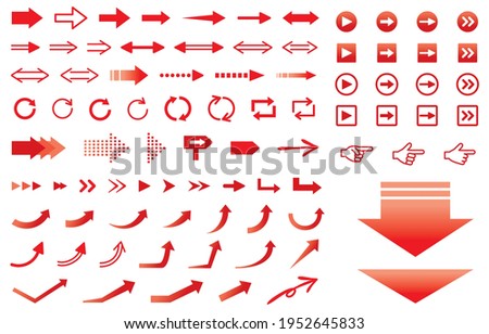 Illustration of red arrows of various designs