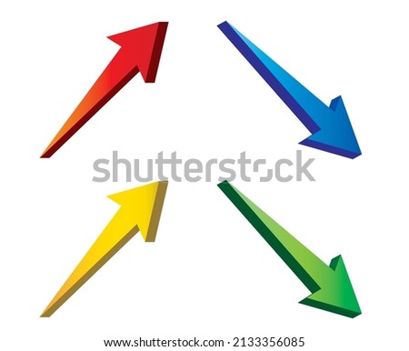 Four types of three-dimensional straight arrows