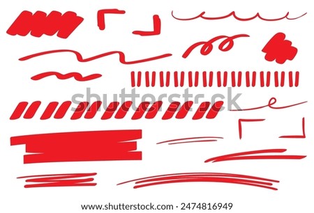 Handwritten red pen line decoration