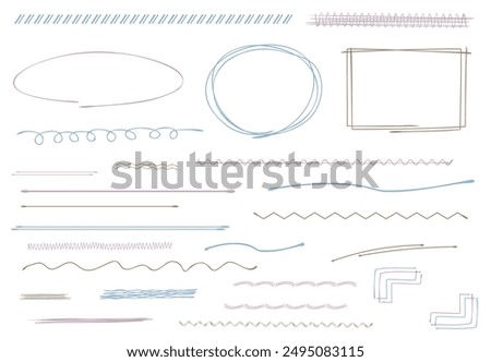 Handwritten pen borders and frames (pastel colors)