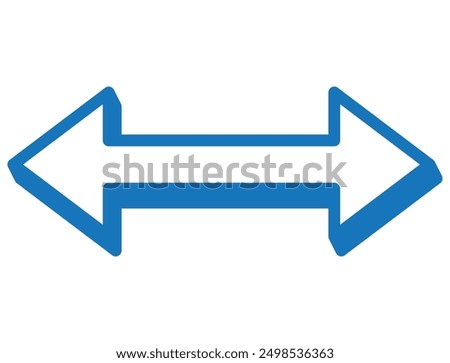 three-dimensional blue double arrow icon