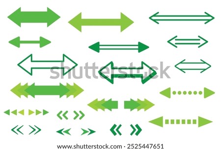 Green double arrow icon set