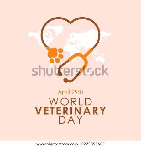 world veterinary day background template vector stock