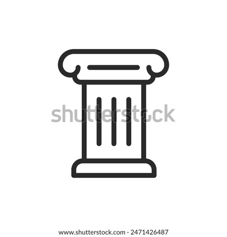 Column, linear style icon. Ancient column. Editable stroke width