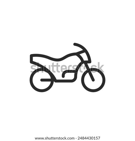 Motorcycle, linear style icon. motorbike or two-wheeled vehicle transportation. Editable stroke width.