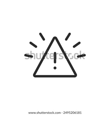 Flashing warning sign, linear style icon. flashing alert or warning. Editable stroke width.