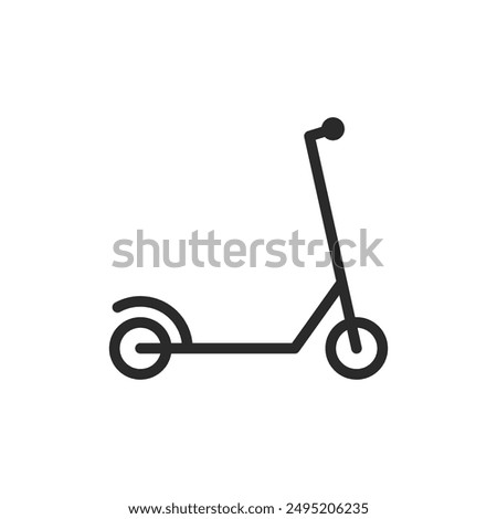 Scooter, linear style icon. personal or shared scooter transportation. Editable stroke width.