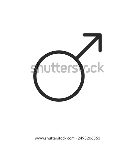 Male symbol, linear style icon. masculinity and gender. Editable stroke width