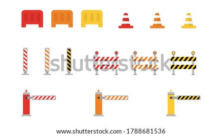 Road work sign. Roadblock icons. Road work construction