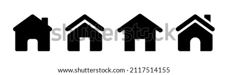 Real estate icon. House icon set. Home symbol in glyph. Real estate illustration. House sign in solid. Home vector. Stock illustration