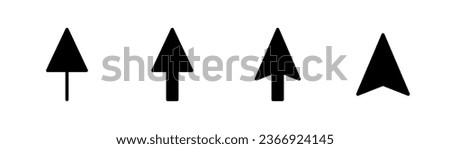 Cursor icon in glyph. Black mouse pointer. Cursor arrow icons set. Black mouse pointer. Cursor sign in glyph. Stock vector illustration