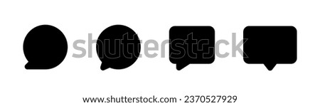 Chat glyph icon. Message icon set. Speech bubble sign. Chat message glyph icon. Conversation symbol. Speech bubble icon set. Stock vector illustration.