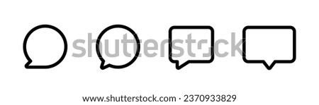 Chat line icon. Message icon set. Speech bubble sign. Chat message line icon. Conversation symbol. Speech bubble icon set. Editable stroke. Stock vector illustration.