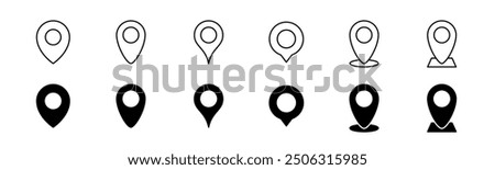 Location pin icon set. Map pointer vector. Navigation marker. Location pointer set