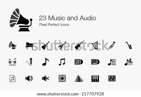 Music and Audio Pixel Perfect Icons