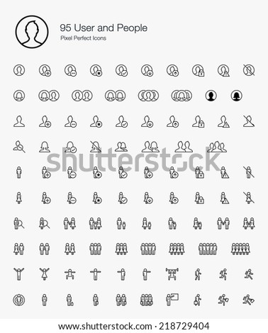 User and People Pixel Perfect Icons (line style)