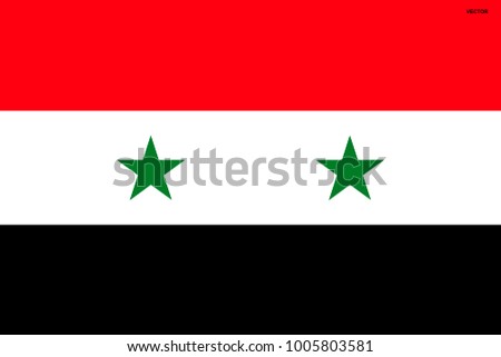 Flag of Syria. Symbol of Independence Day, souvenir soccer game, button language, icon.