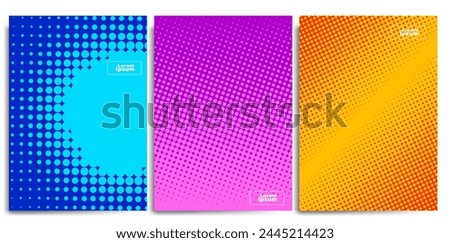 abstract half-tone backgrounds with minimal covers design, grunge point perforated halftone templates, color gradient backgrounds for brochure and magazine designs