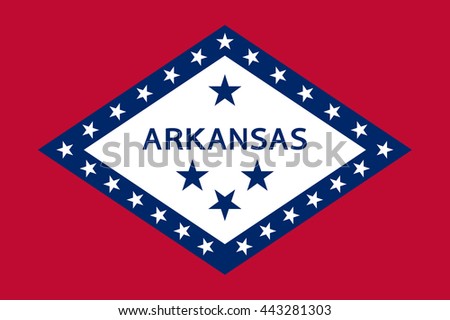 Vector image of Arkansas State Flag. Proportion 2:3. EPS10.