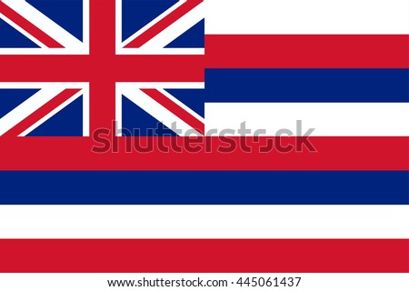 Vector image of Hawaii State flag. Ka Hae Hawaii. Proportion2:3. EPS10.