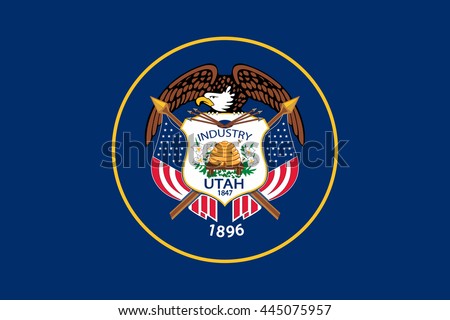 Vector image of  Utah State Flag. Proportion 2:3. EPS10.