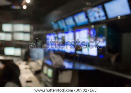 blurred image against television studio