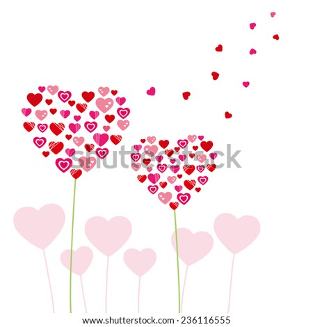 Heart Flower Stock Vector Illustration 236116555 : Shutterstock