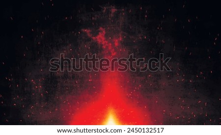 Abstract isolated fiery glowing particles on a black background fly up. Fire motion isolated on black background. Fire sparks on a dark background. Fire Animation. Flying Embers from fire. Vector illu