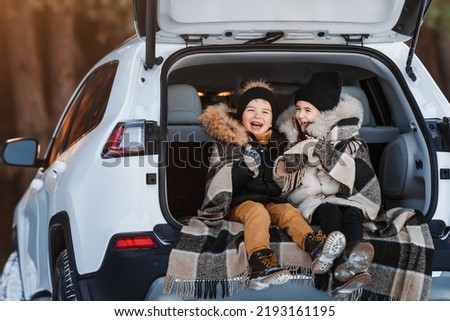 Similar – Image, Stock Photo Two blankets of snow met