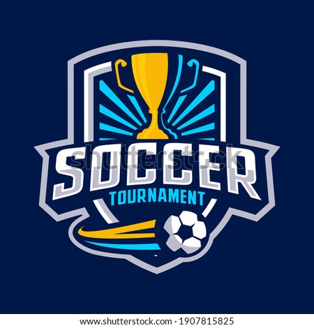 Soccer tournament badge design template