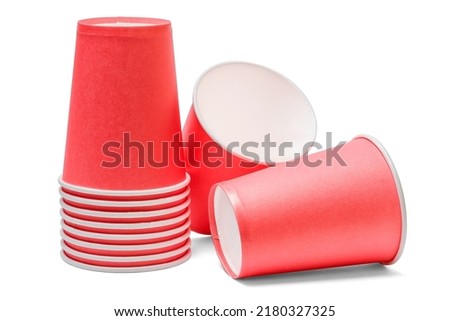 Similar – Image, Stock Photo Paper cup with red drink in the holder of a construction fence