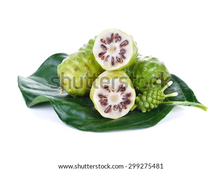 Exotic Fruit - Noni fruit on white background