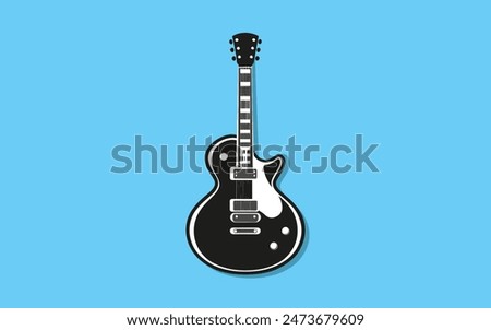 Vector Illustration of an Electric Guitar Silhouette for Web Mobile and Infographics