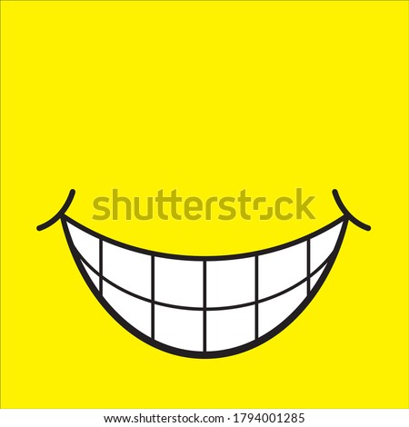 World smile day by happy, smiling everyday National big happiness Fun thoughts emoji face emotion smiley lip symbol Draw smiling lips, mouth with tongue Funny teeth Vector laugh