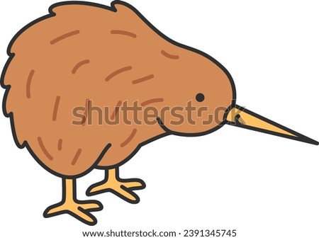 Kiwi bird flat icon. Vector illustration of kiwi bird.