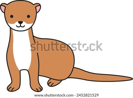 Cute weasel cartoon vector illustration