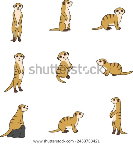 Cute cartoon meerkat vector illustration 
