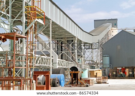 Industrial zone conveyor belt system on gold mine