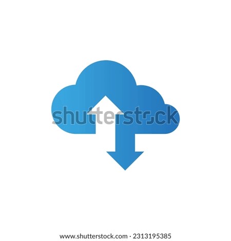 Cloud download computer logo vector image