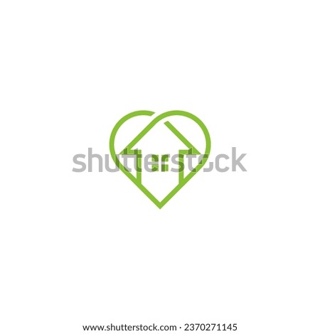 House love logo icon design, home and heart logo vector