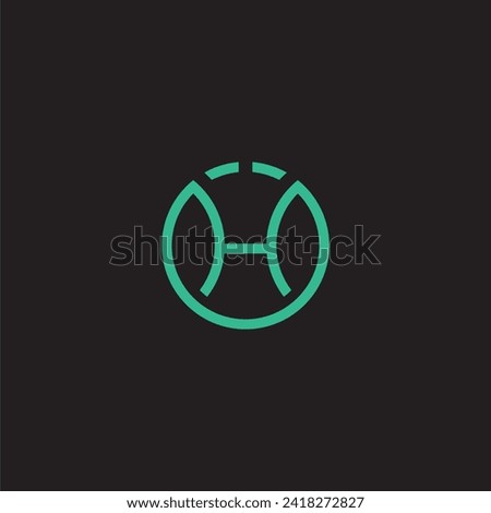Circle letter h logo design template vector