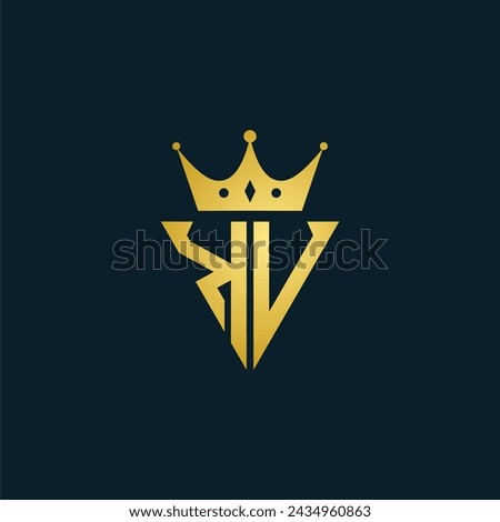 letter vk king logo design