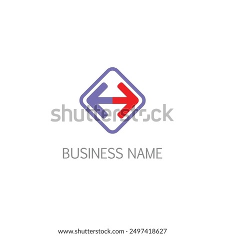 Square arrow left right sign business logo 