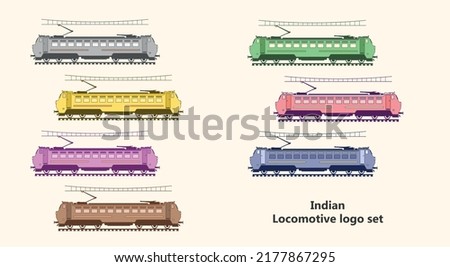 Modern style Train Logo, Locomotive logo for travel set, Indian Train, Logo design, Modern train logos, train logo set, loco motive